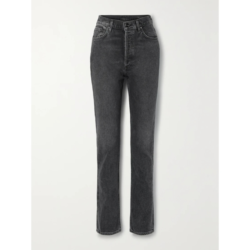 Goldsign 'Lawler' Black Cotton High-Rise Slim-Leg Jeans Size 26